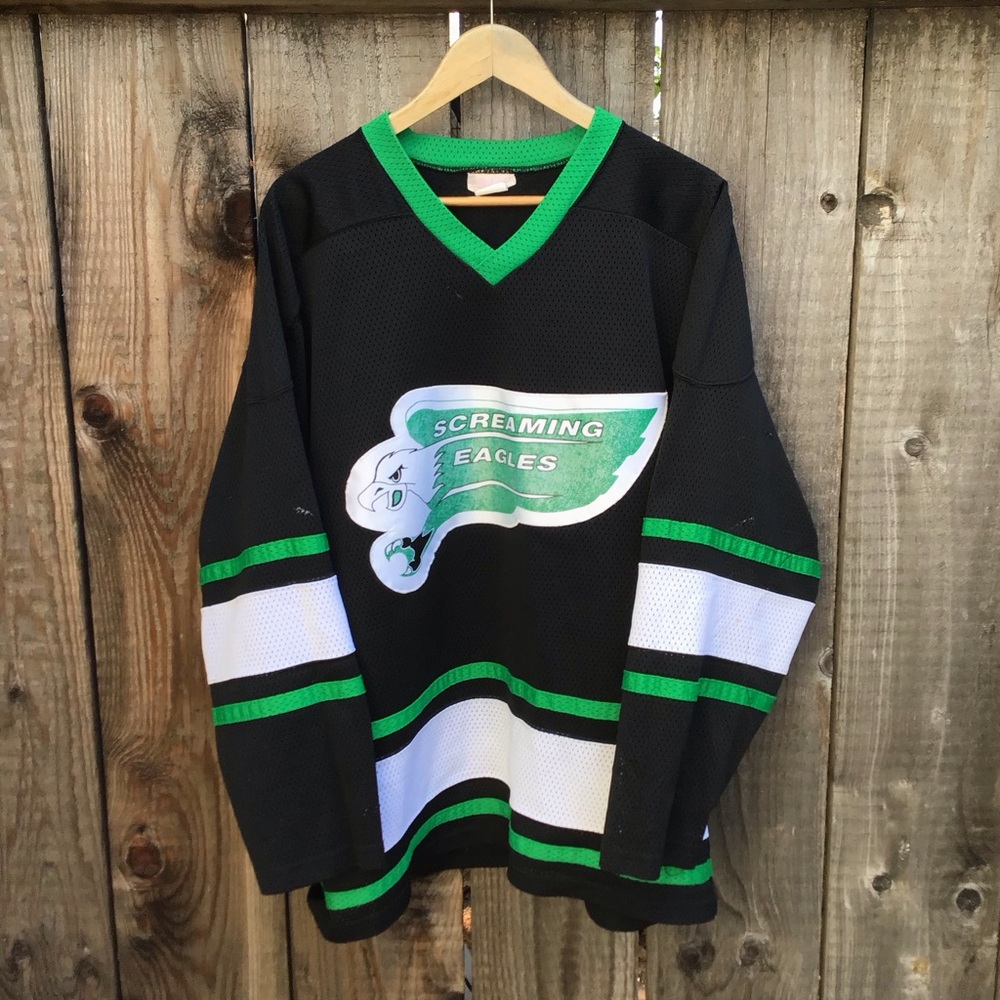 Vintage 90s kobe Washington capitols Screaming Eagles hockey jersey mens size xl